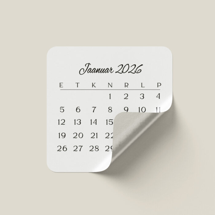 kalender kleeps , valge
