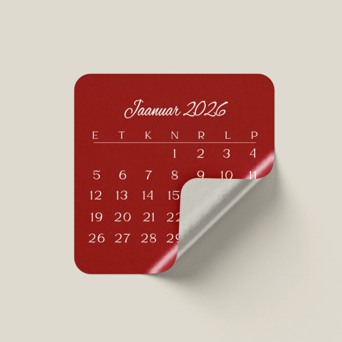 kalender kleeps , punane, jaanuar